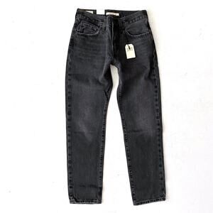 Levi's Premium Denim Middy Straight Mid Rise Black Gray Jeans A46900000 26 x 31